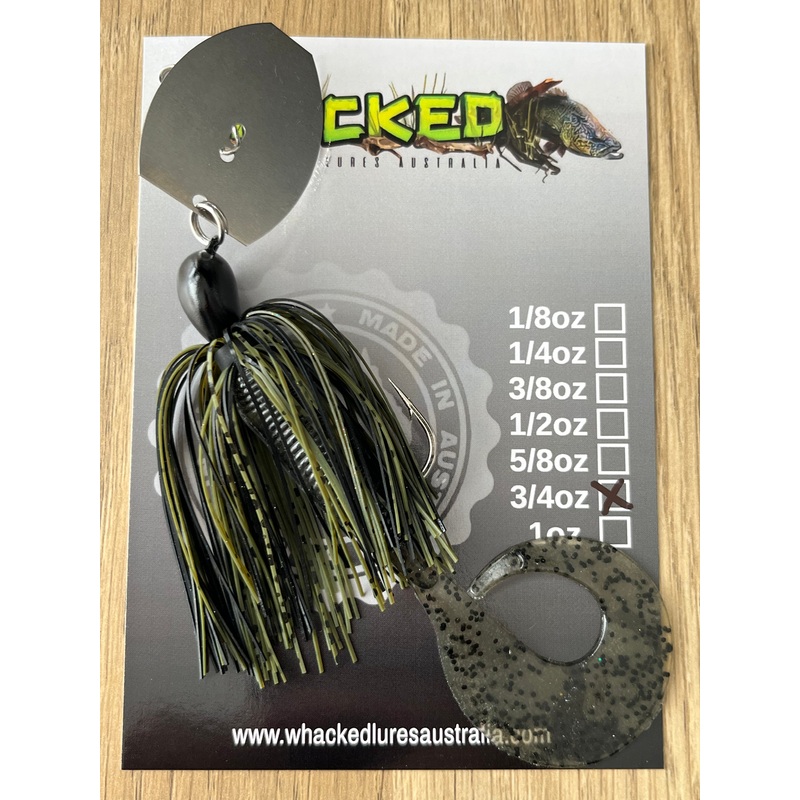 3/4oz CHATTERBAIT ~ NATURAL GREEN ~ Grub Trailer