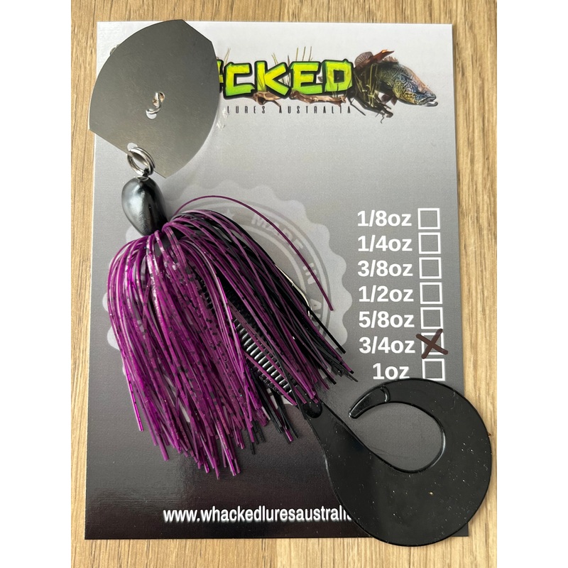3/4oz CHATTERBAIT ~ PLUM PURPLE ~ Grub Trailer