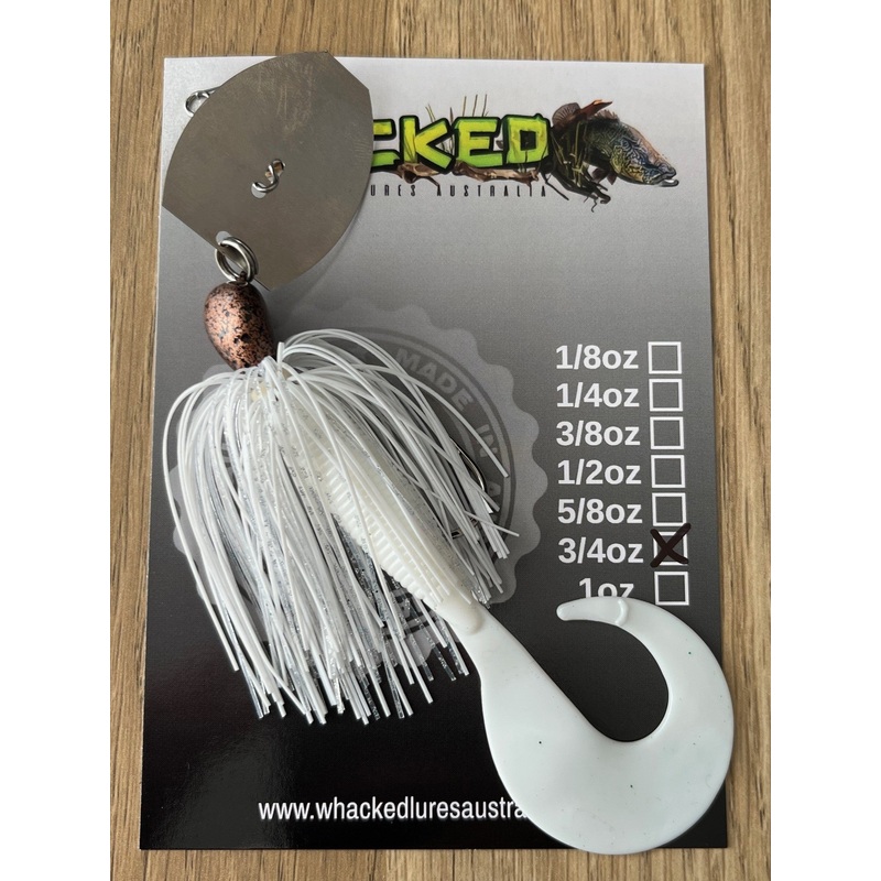 3/4oz CHATTERBAIT ~ WHITE ~ Grub Trailer