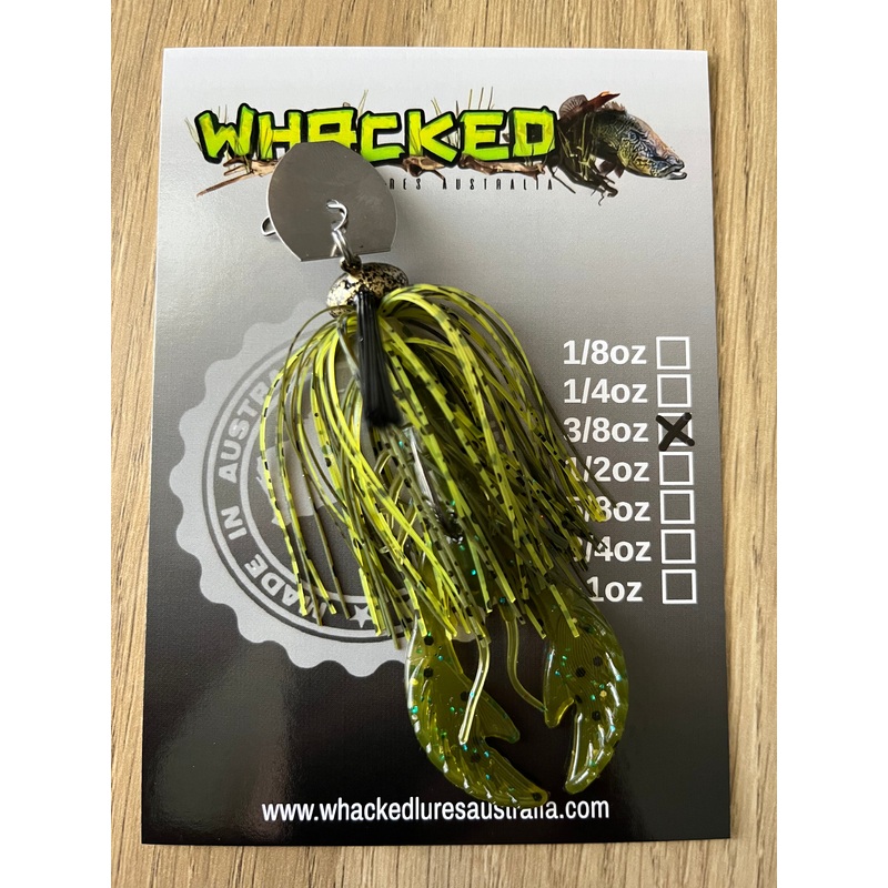 3/8oz Weedless Craw Chatterbait ~ GREMLIN GREEN