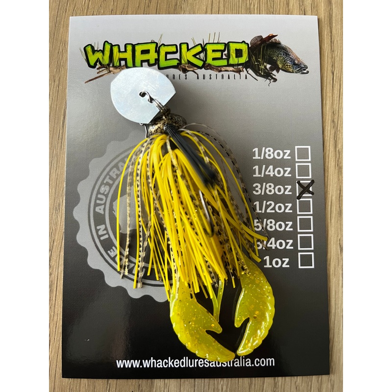 3/8oz Weedless Craw Chatterbait ~ YELLOW GOLD