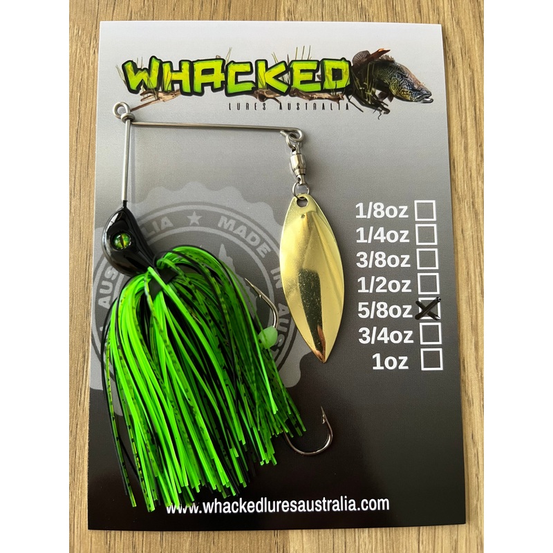 5/8oz Compact Single Willow Blade Spinnerbait ~ GOBLIN GREEN ~ Stinger Hook