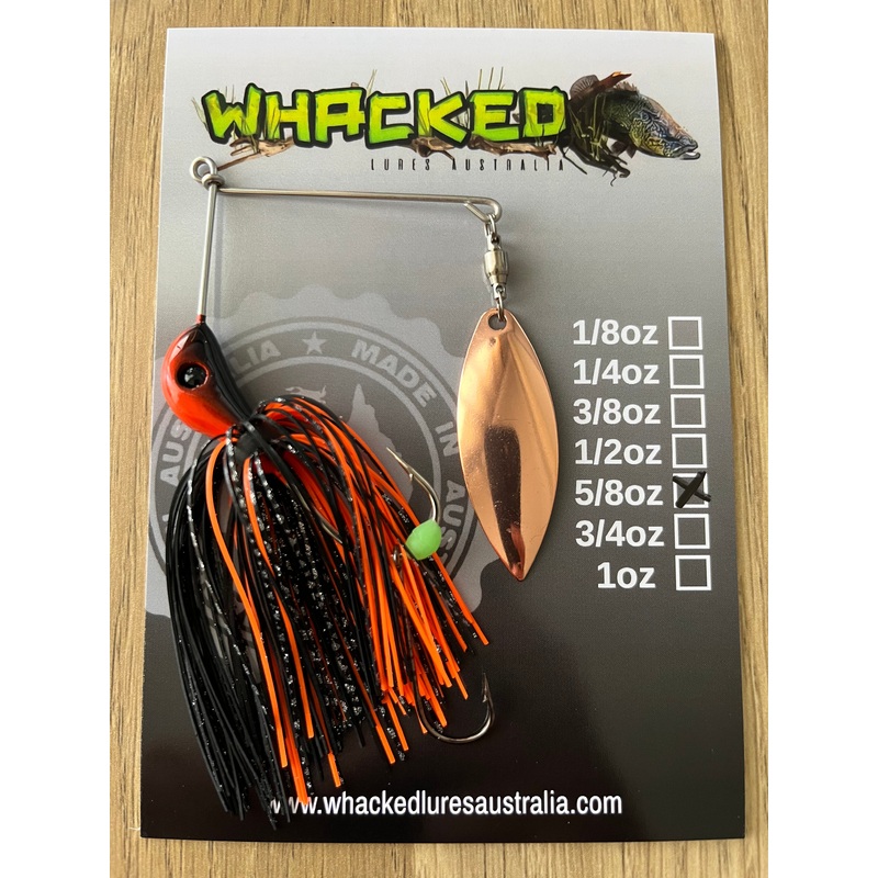 5/8oz Compact Single Willow Blade Spinnerbait ~ VOLCANO ~ Stinger Hook