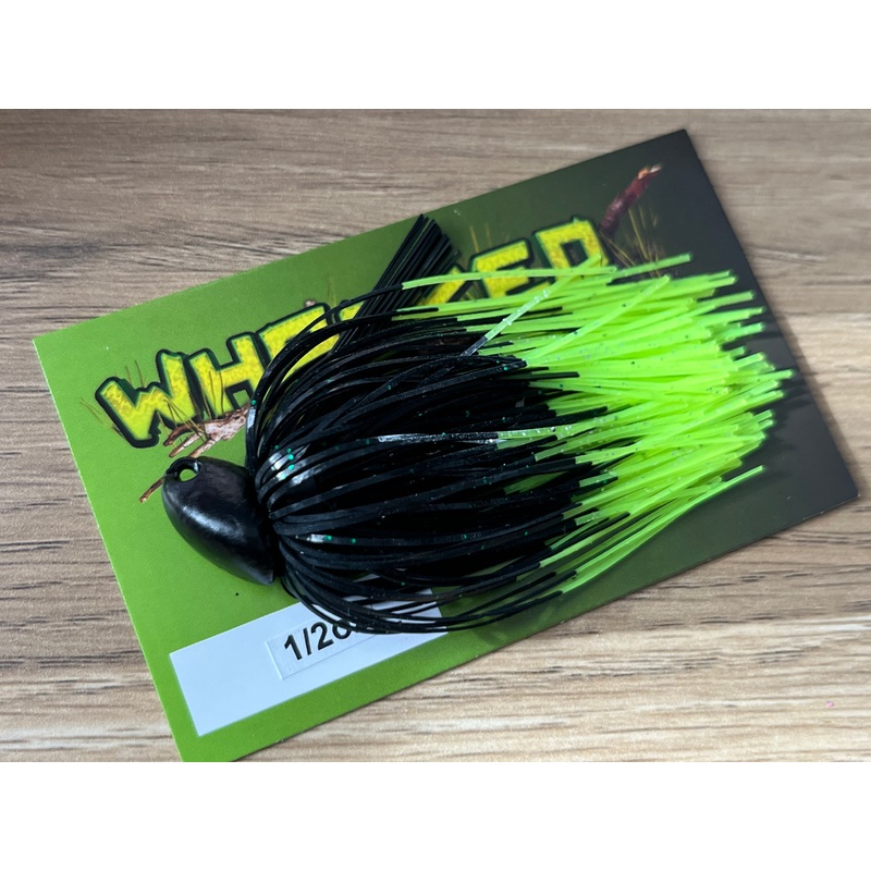 1/2oz WHACKED BRUSH HEAD JIG ~ FLURO DIP BLACK