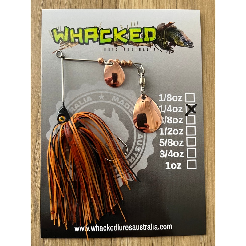 1/4oz Spinnerbait ~ RUSTIC ORANGE (Copper Blades)