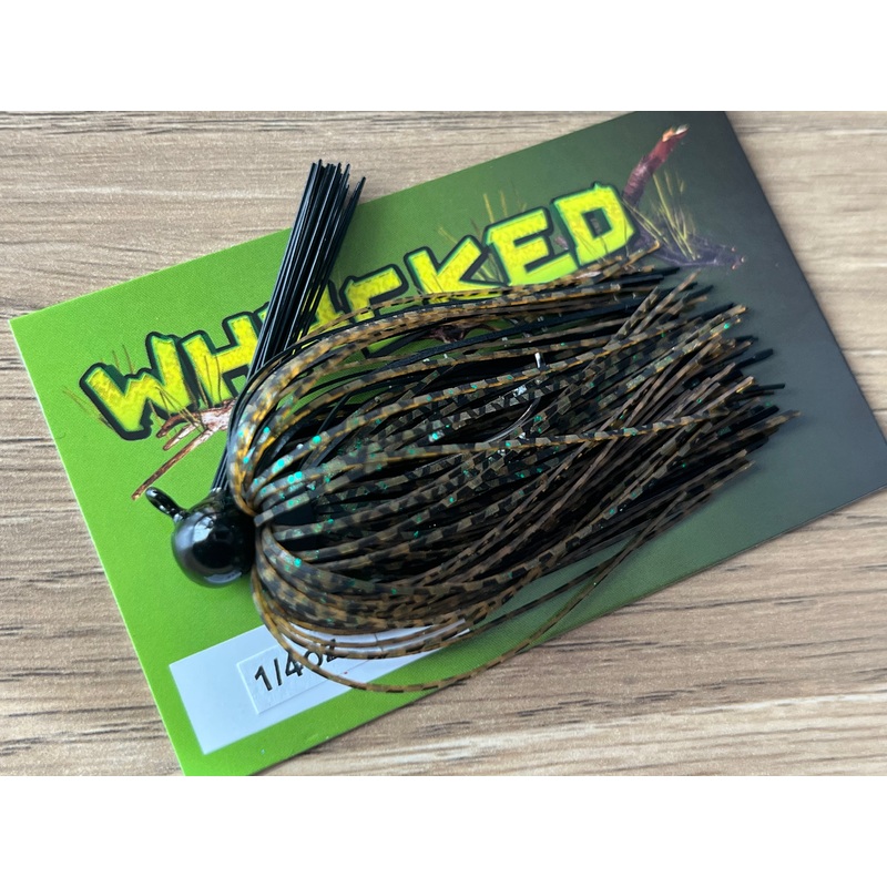 1/4oz WHACKED FOOTBALL JIG – GREEN GUPPY