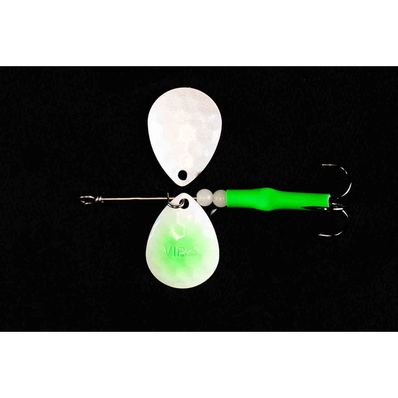 3.5 Colorado Glow Green Salmon Spinner (Single Spinner)