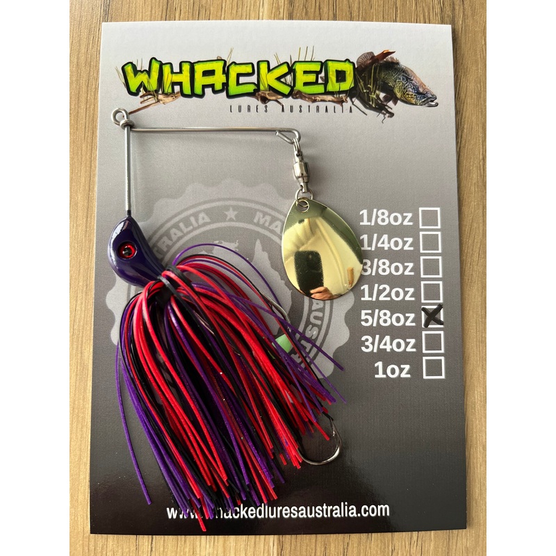 5/8oz Compact Single Blade Spinnerbait ~ EVIL PURPLE ~ Stinger Hook