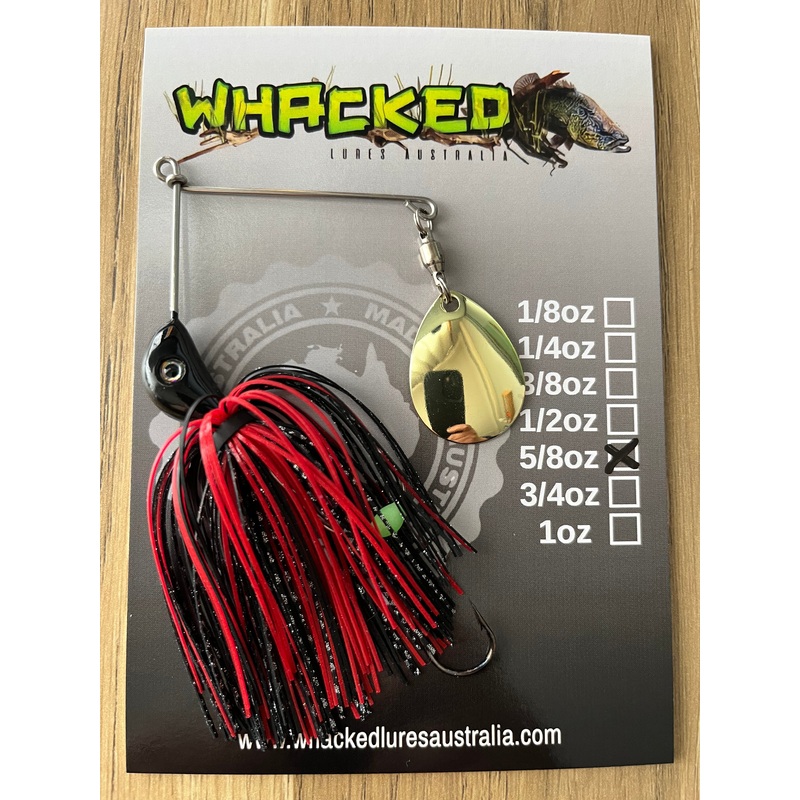 5/8oz Compact Single Blade Spinnerbait ~ PHANTOM RED ~ Stinger Hook