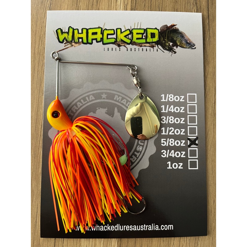 5/8oz Compact Single Blade Spinnerbait ~ SUNRISE ORANGE ~ Stinger Hook