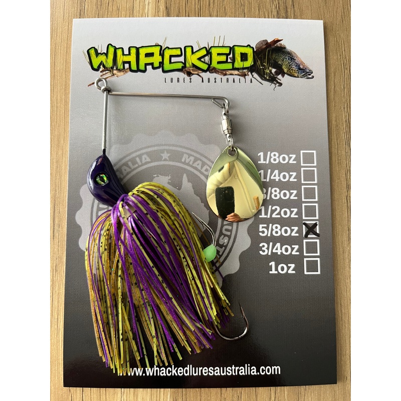 5/8oz Compact Single Blade Spinnerbait ~ WASABI PURPLE ~ Stinger Hook