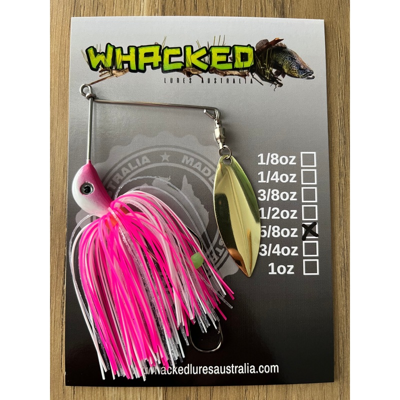 5/8oz Compact Single Willow Blade Spinnerbait ~ COCONUT ICE ~ Stinger Hook