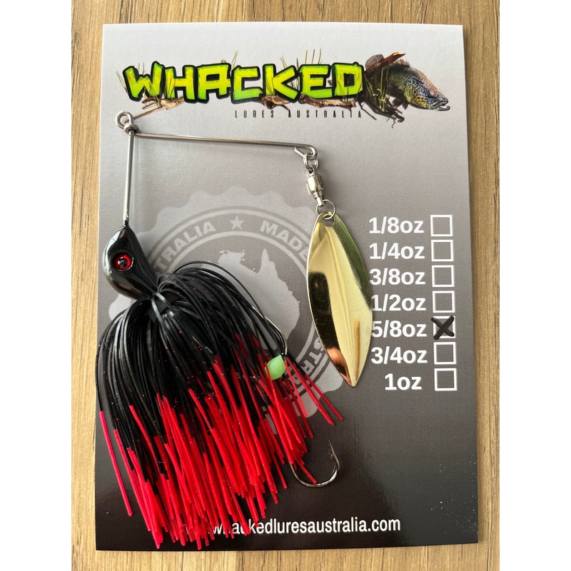5/8oz Compact Single Willow Blade Spinnerbait ~ FIRETIP RED ~ Stinger Hook