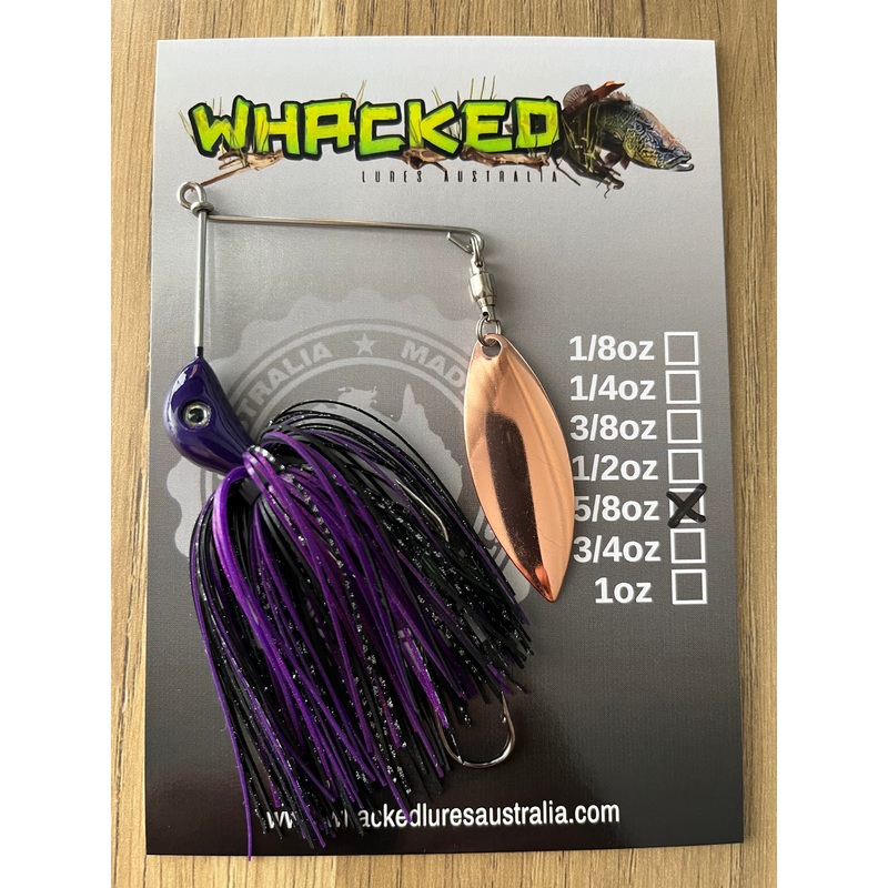 5/8oz Compact Single Willow Blade Spinnerbait ~ PHANTOM PURPLE ~ Stinger Hook