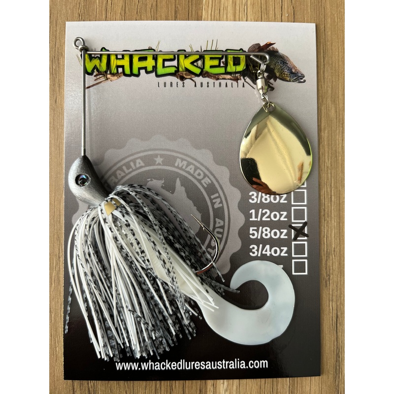 5/8oz Single Blade Spinnerbait ~ BONY BREAM ~ Grub Trailer (Gold Blade)