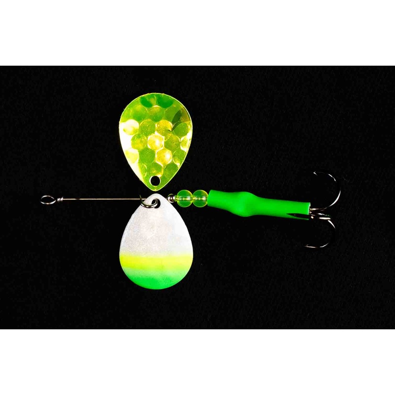 3.5 Colorado Lime Sickle Salmon Spinner (Single Spinner)