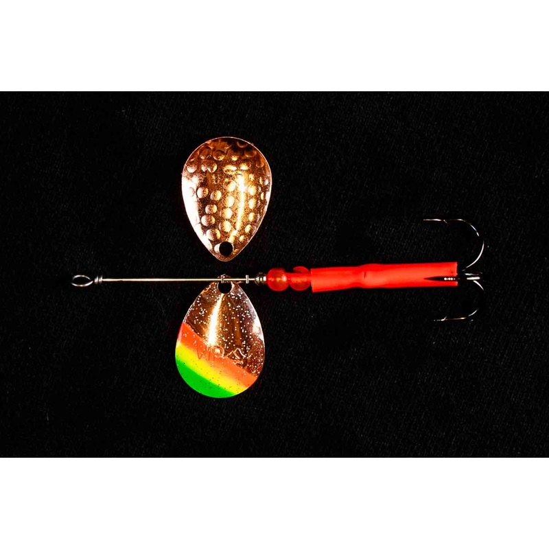 #3 Colorado Copper Mex Hat Salmon Spinner W/ Glitter (Single Spinner)