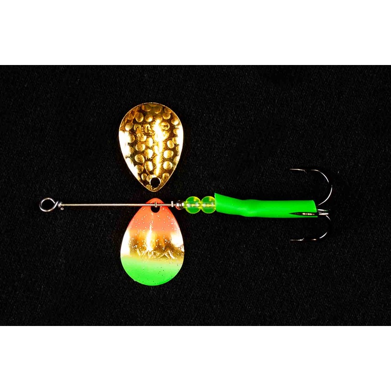 #3 Colorado Gold Mex Flag Salmon Spinner W/ Glitter (Single Spinner)