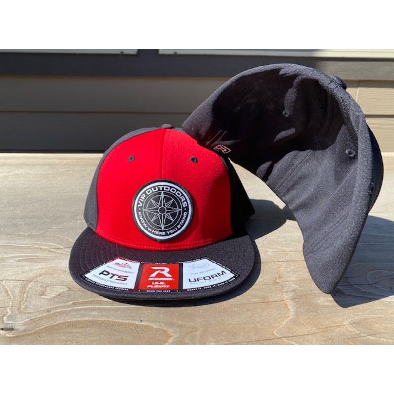 VIP Compass Hat, Red/Black Flex Fit L/XL