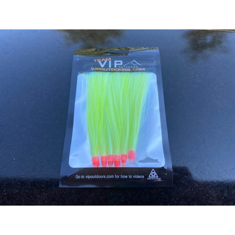 VIP Custom Chartreuse Tube Flies (6 pack)