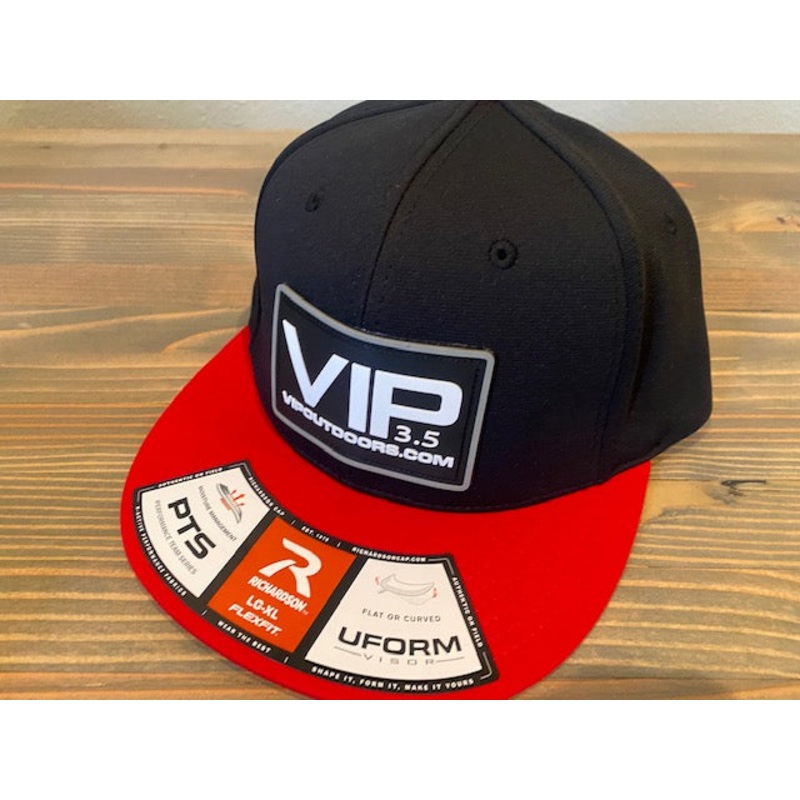 VIP Premium Black/Red with Black/White Rubber Patch Flex Fit (L/XL)