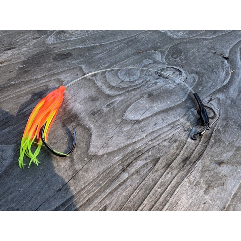 12 Fire Tiger  Halibut/Ling Cod 200# Leader Single Hook
