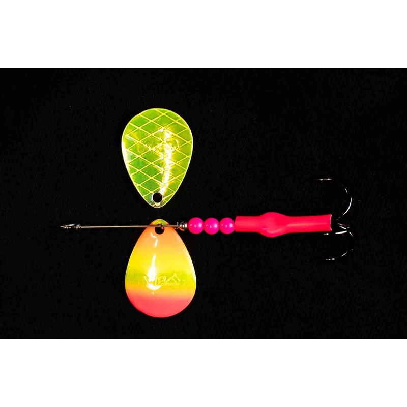 #3.5 BV Deep Cup Candy Pink TR Salmon Spinner (Single Spinner)