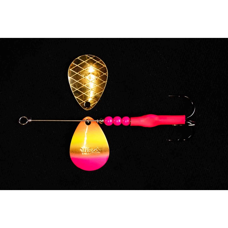 #3.5 BV Deep Cup Gold Pink TR Salmon Spinner.  (Single Spinner)