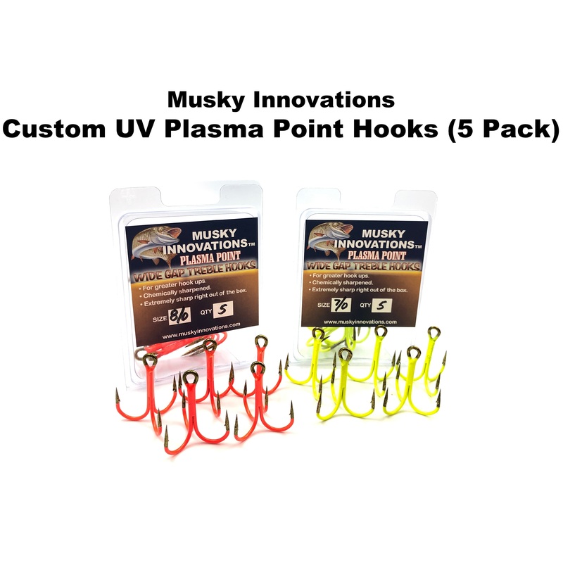 Musky Innovations Custom UV Plasma Point Hooks (5 Pack)