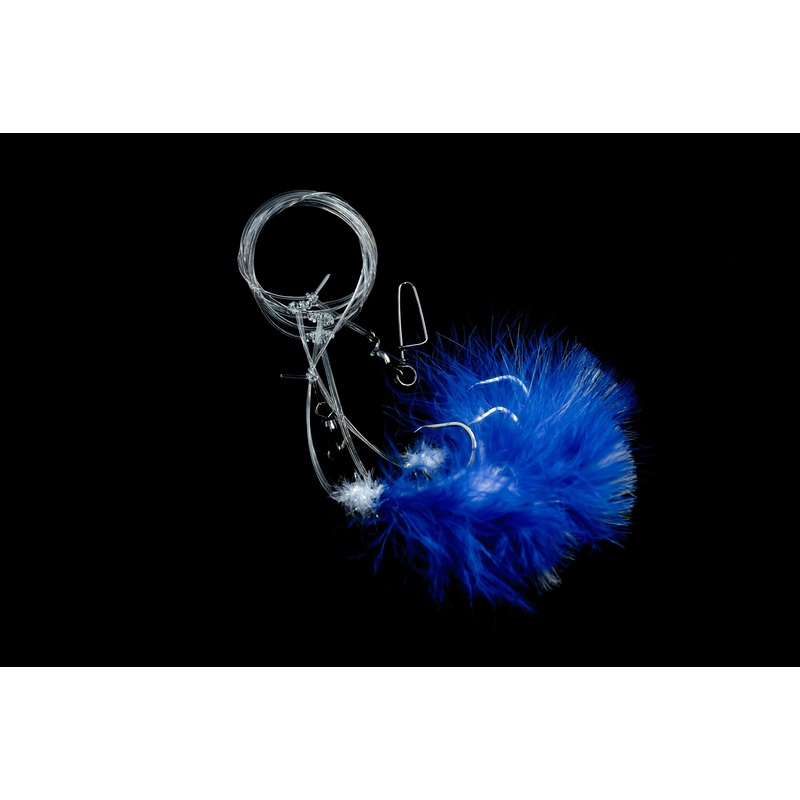 VIP Triple Hook Shrimp Flies White/Blue (80lb)