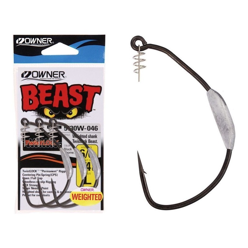 Owner Beast Hook (Weighted)|4/0 – 1/8oz|6/0 – 1/4oz|8/0 – 3/8oz|8/0 – 1/2oz|8/0 – 3/4oz|10/0 – 1/2oz|10/0 – 3/4oz|12/0 – 3/4oz
