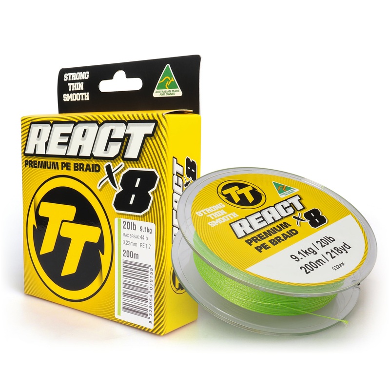 TT REACT X8 BRAID – GREEN|200M|400M|6 LB|8 LB|10 LB|15 LB|20 LB|30 LB|50 LB