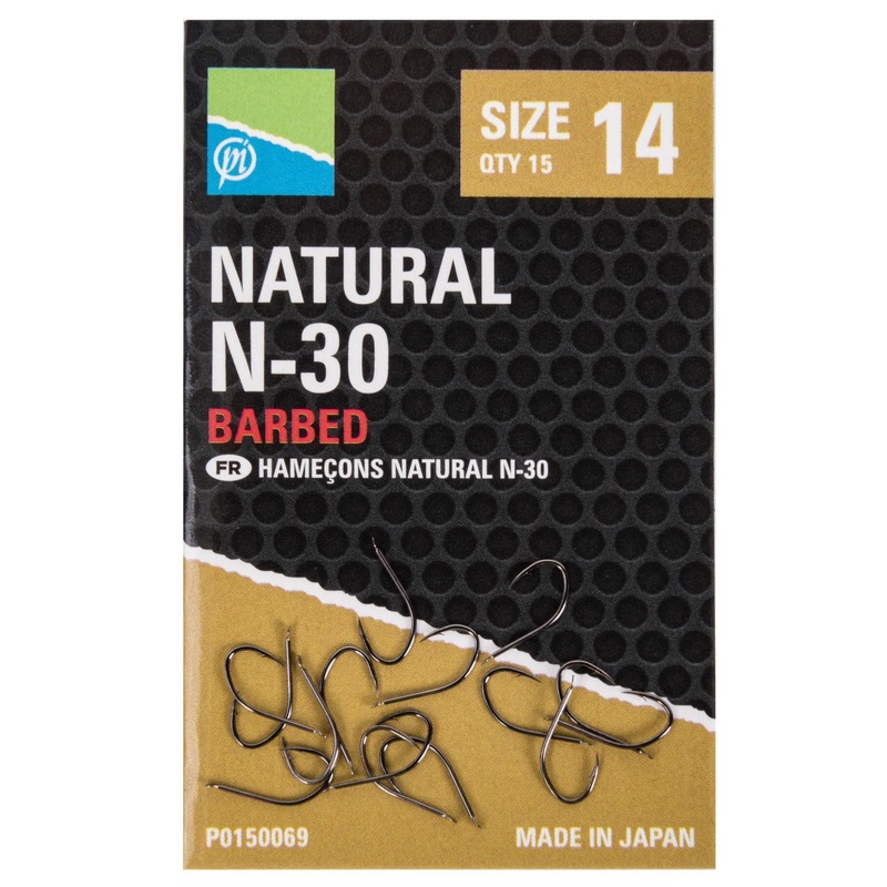 Preston Natural N-30 Hooks|10|12|14|16|18
