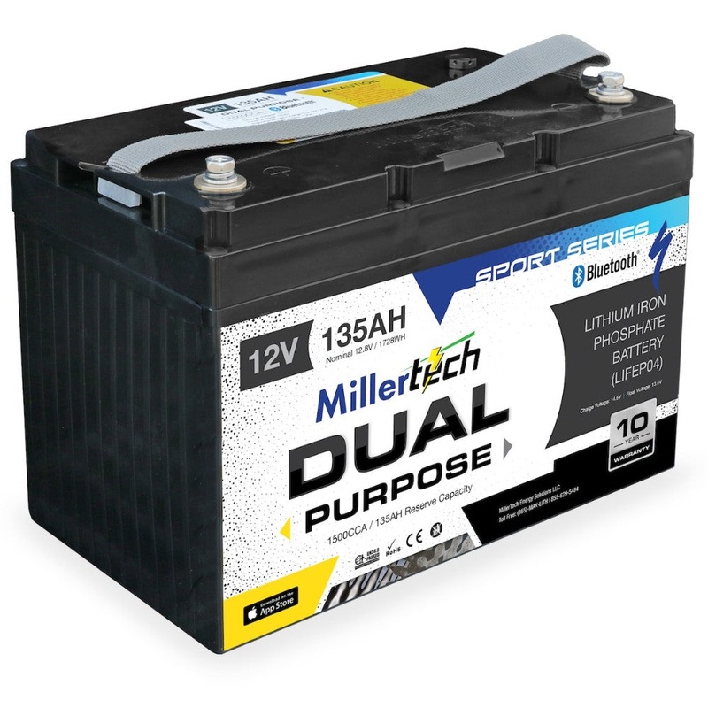 Millertech-12V 135AH Sport Series Lithium Iron Phosphate with Bluetooth