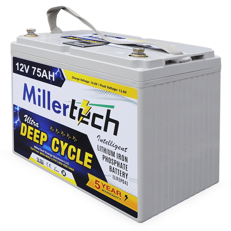 MillerTech Lithium Battery-12 volt 75AH Lithium Battery