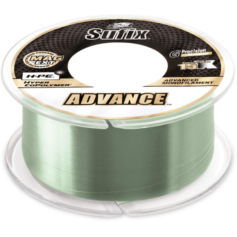 Sufix Advance Hyper Copolymer Monofilament Line | 100Mt / 110Yd |  Low-Vis Green | 10 Connected Spools |