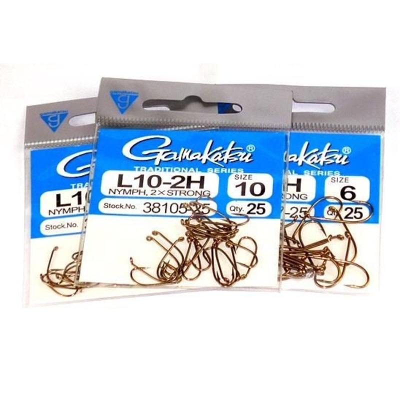 Gamakatsu Traditional Series 2X Strong Single Hook | Fly Hook | L10-2H | 25 Pcs Per Pack |