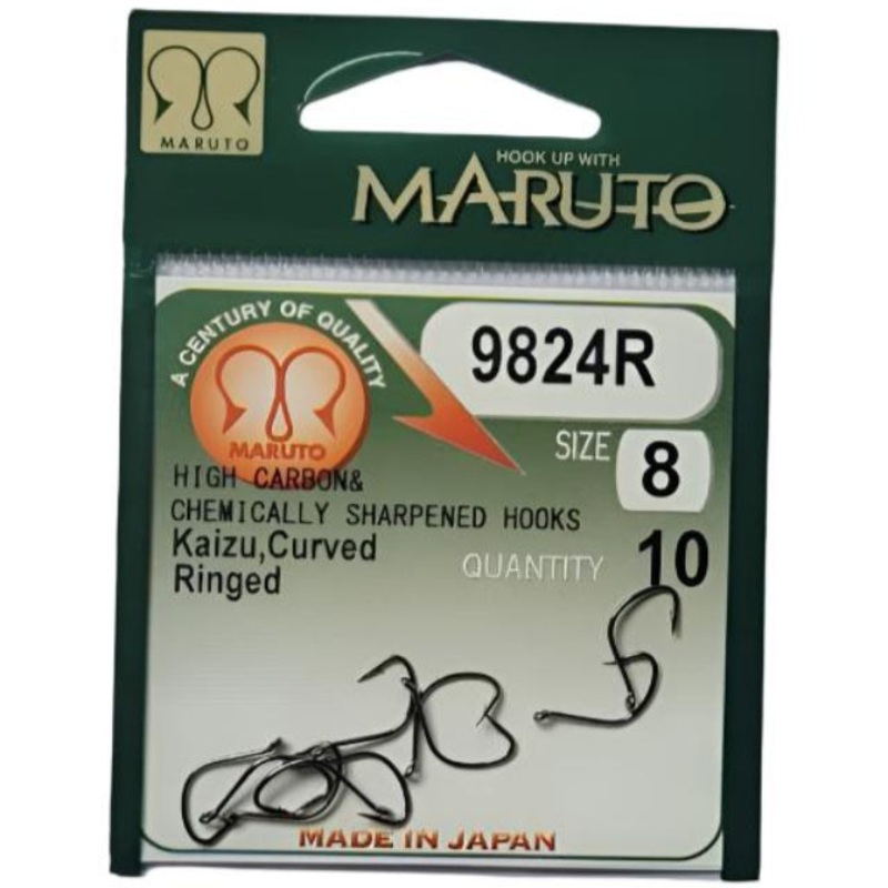 Maruto Kaizu Curved Ring Hooks | 9824R | 10 Pcs Per Pack |