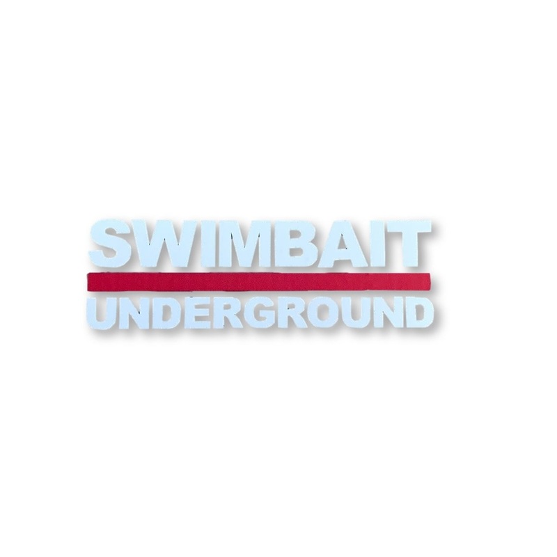 Swimbait Underground Logo Lock Up Transfer Sticker – White