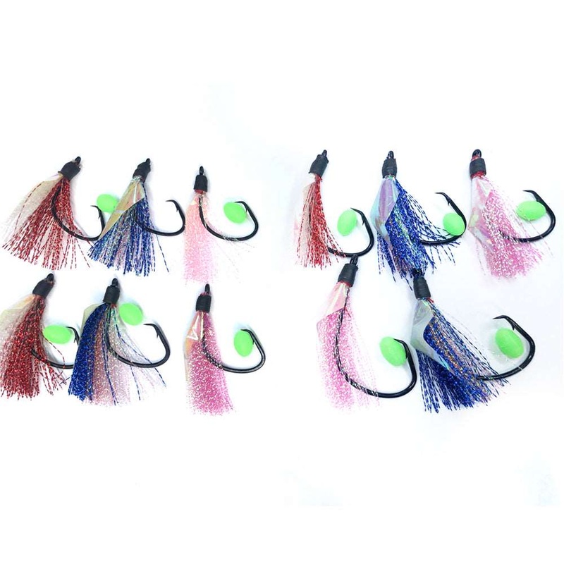 11 x DIY Flasher Circle Hooks 4 Different Sizes Fishing Tackle