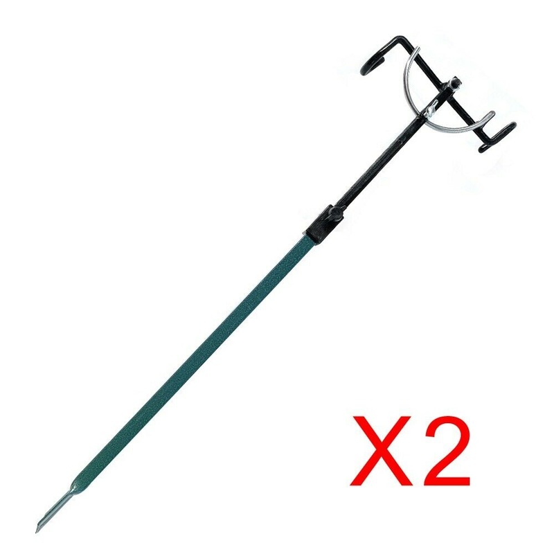 2 x Heavy Telescopic Adjustable Rod Holders Fishing Tackle