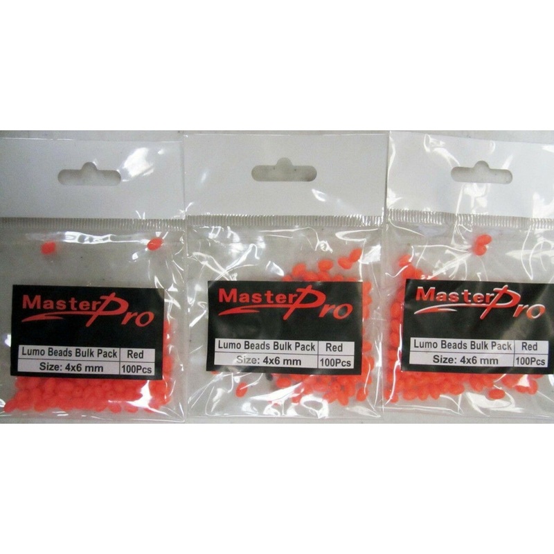 300 x Lumo Soft Beads Red Oval Size 4X6mm Fishing Tackle