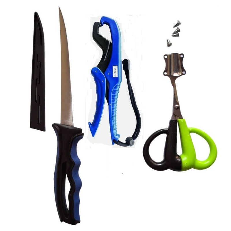 1 Set of Fishing Tools Including a Fish fillet Knife, a Lip Gripper and a Floating PE Fishing Line Scissors Fishing Tackle