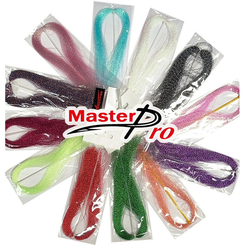 12 PKTS OF CRYSTAL FLASHER HAIR IN 12 COLOURS.PERFECT FOR SNAPPER AND WHITING