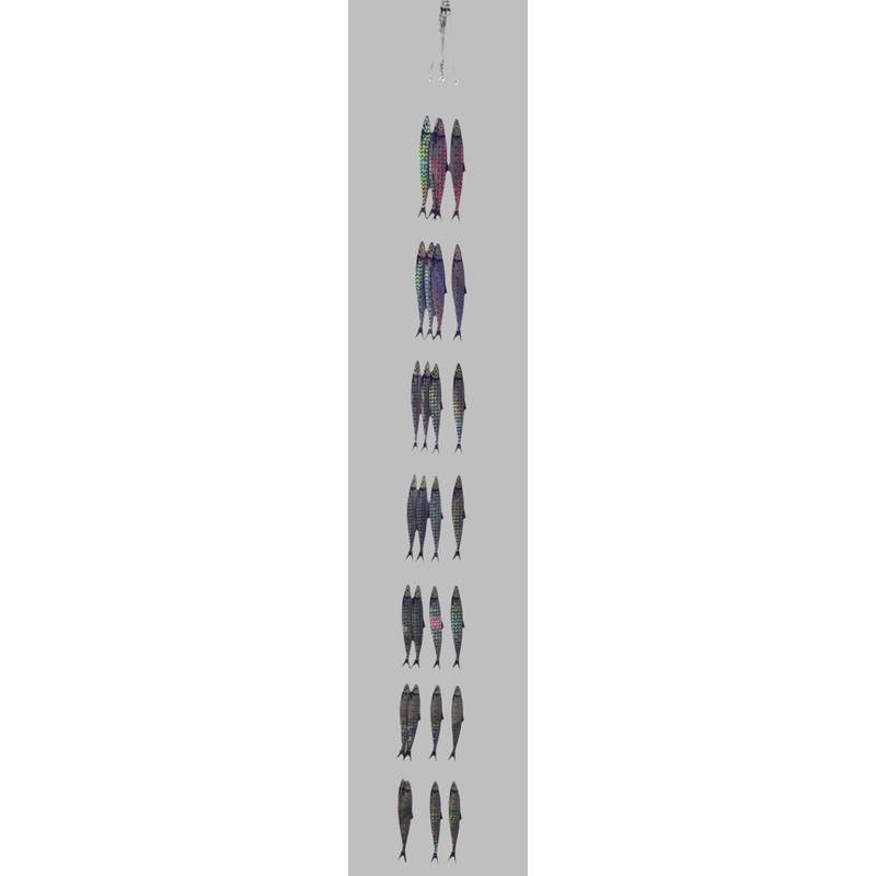 4X MasterPro Rigged Replacement Dredge Game Fishing Teaser Strips 7 Sardine