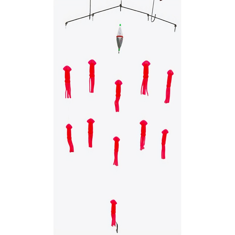 Masterpro Squid Spreader Bar Game Fishing Trolling Teaser 5 Rings  Marlin Tuna Mahi  Pink