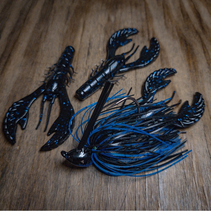 Black and Blue Grass Flipping Jig w/ Matching Craws