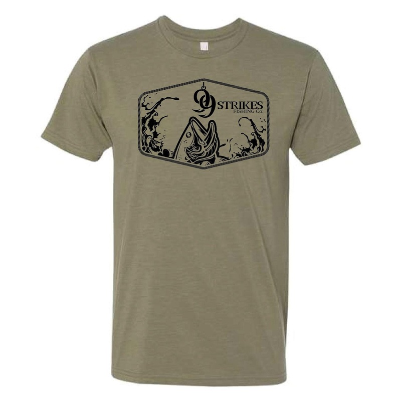 Fish Bites 99 Strikes Light Olive Tee