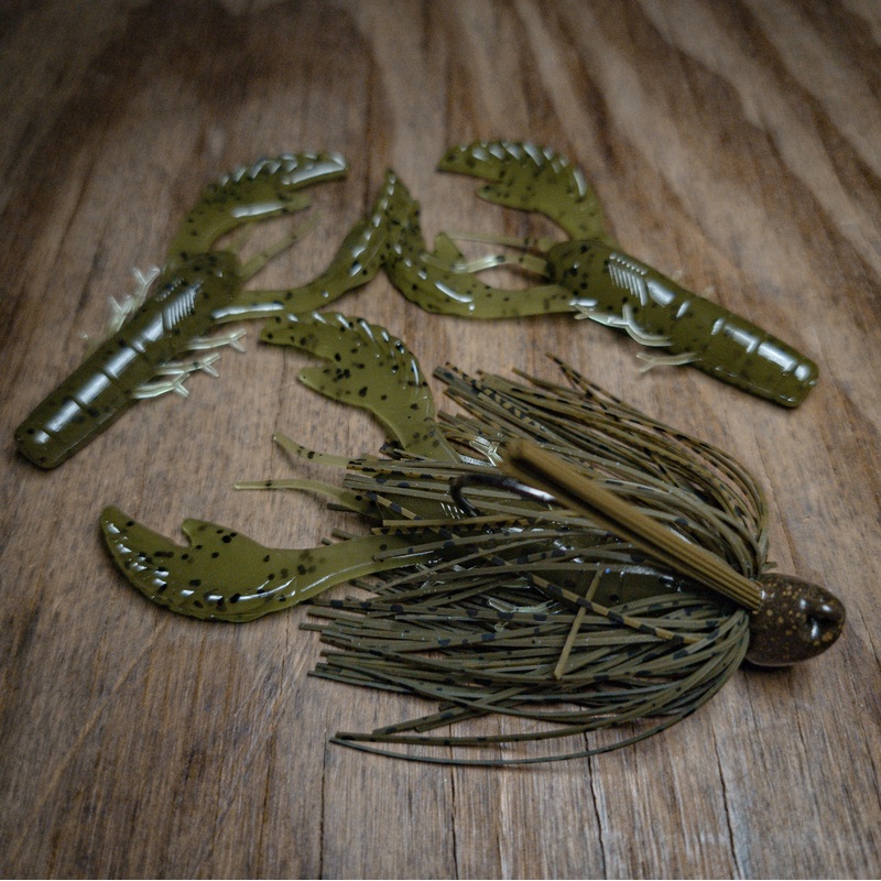 Green Pumpkin Grasshopper Brush Jig w/ Matching Craws
