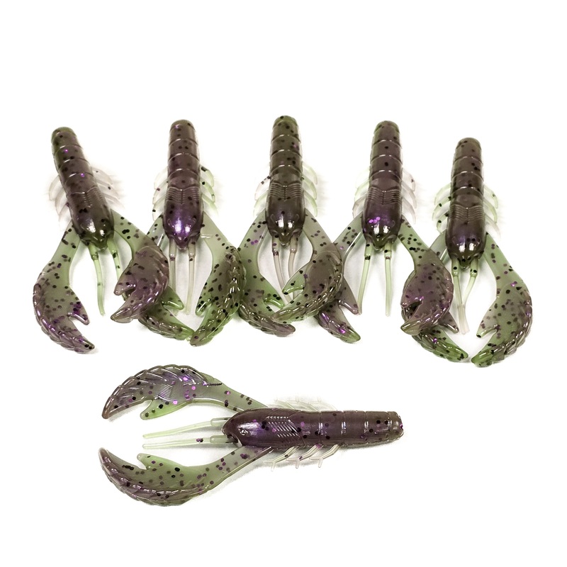 Green Pumpkin Plum Swirl 3.4 Craws (6pk)